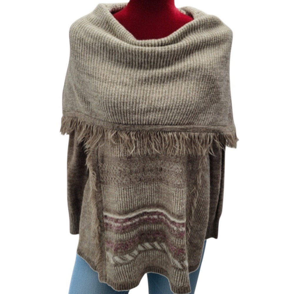 Knox Rose Variegated Fringe Shawl Collar Long sleeve Sweater Tunic J459
Size Sm - Picture 3 of 10
